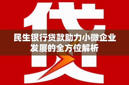 太谷民生银行贷款助力小微企业发展的全方位解析