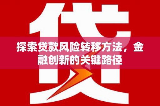 太谷探索贷款风险转移方法，金融创新的关键路径