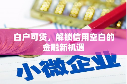 太谷白户可贷，解锁信用空白的金融新机遇